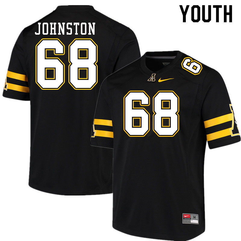 Youth #68 Greg Johnston Appalachian State Mountaineers College Football Jerseys Sale-Black - Click Image to Close